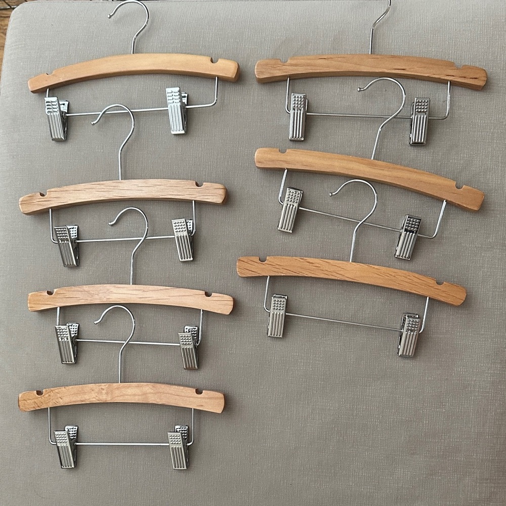 Kids Wooden and Metal Hangers Set 7pc